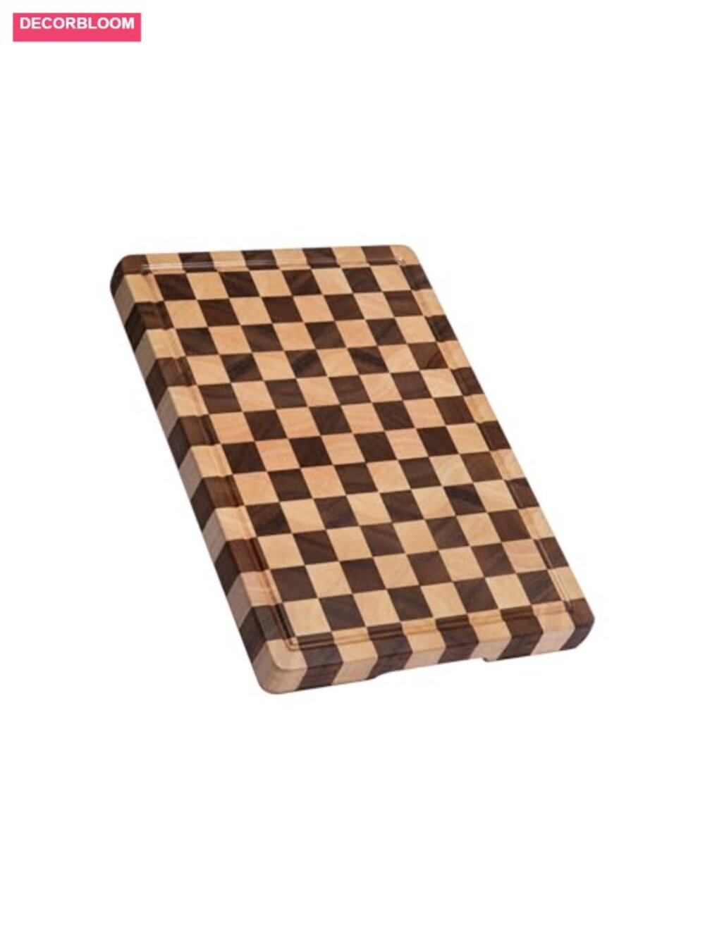 Acacia Wood End Grain Cutting Board Checkered Butcher Block 17x12